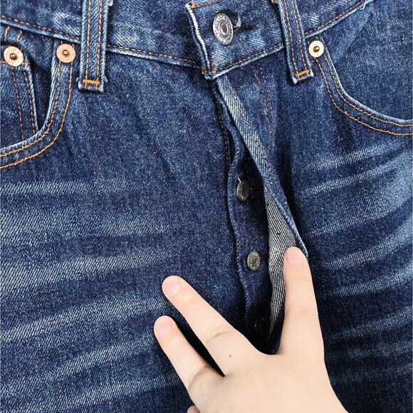 Green Star x Levi's Boyfriend Trousers Distressed Blue Denim 501xx High Waist - Picture 2 of 9